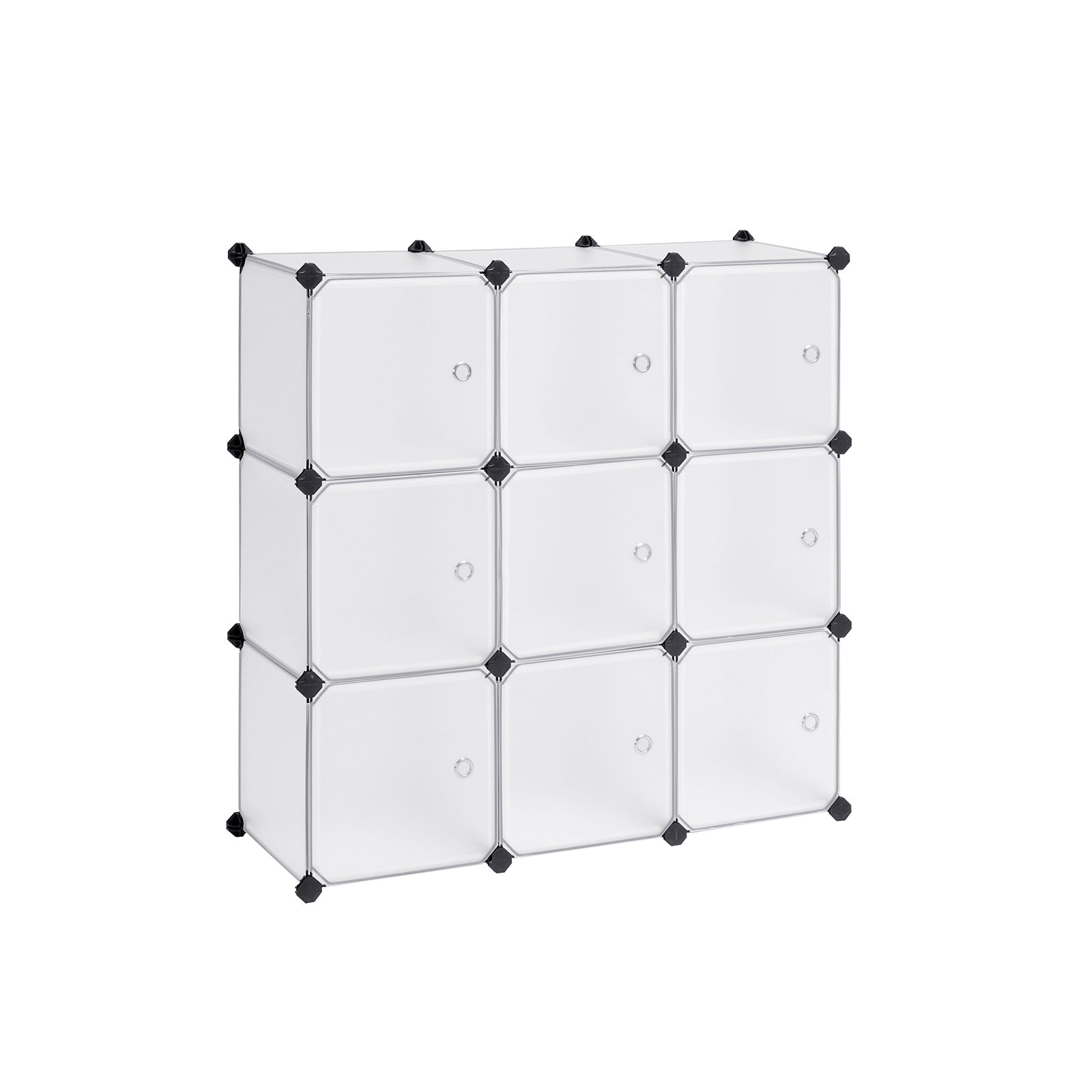 Racking System - 9 kuber - med dörrar - garderob och skoprack - vitt