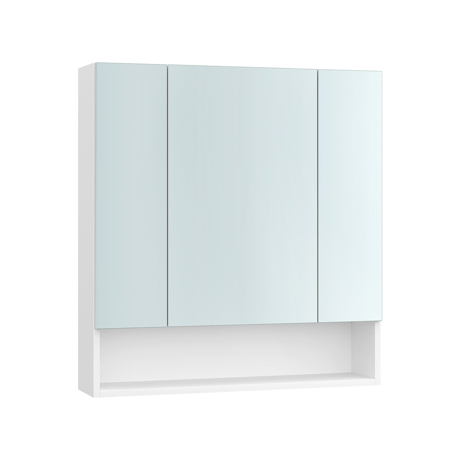 Badrumsskåp - med 3 dörrar - 16,5 × 70 × 75 cm - Wolkwit