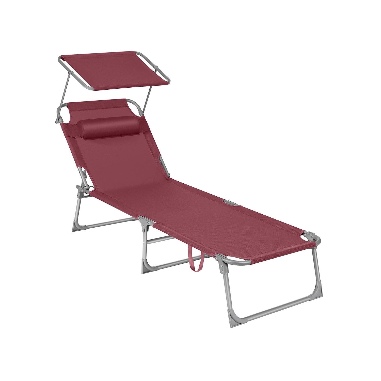 Solstol - vikning - med solskydd och nackstöd
