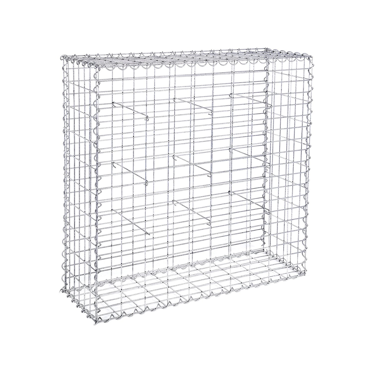Schanskorf - Gabion gjord av metallnät - 100 x 95 x 30 cm - silver