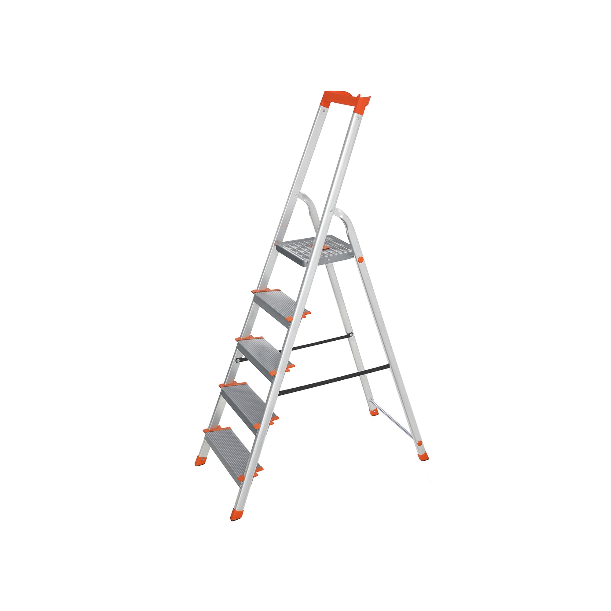 LADDER - ALUMINIUM - ANTI -SLIP - 5 steg - Upp till 150 kg lastkapacitet
