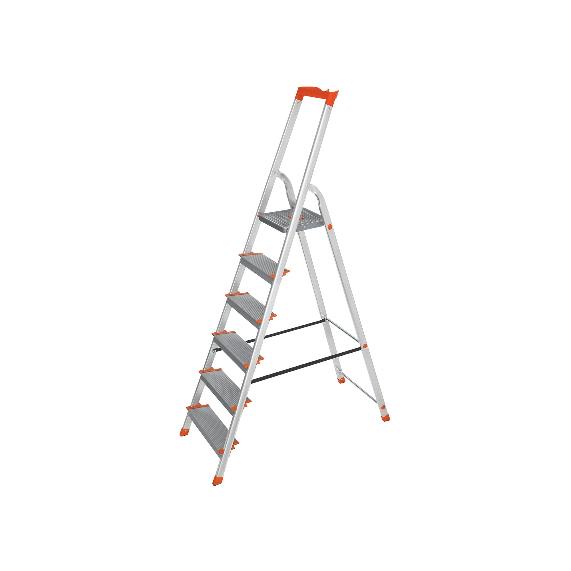 LADDER - ALUMINIUM TRAIRLADDER - 6 steg - Grå / orange
