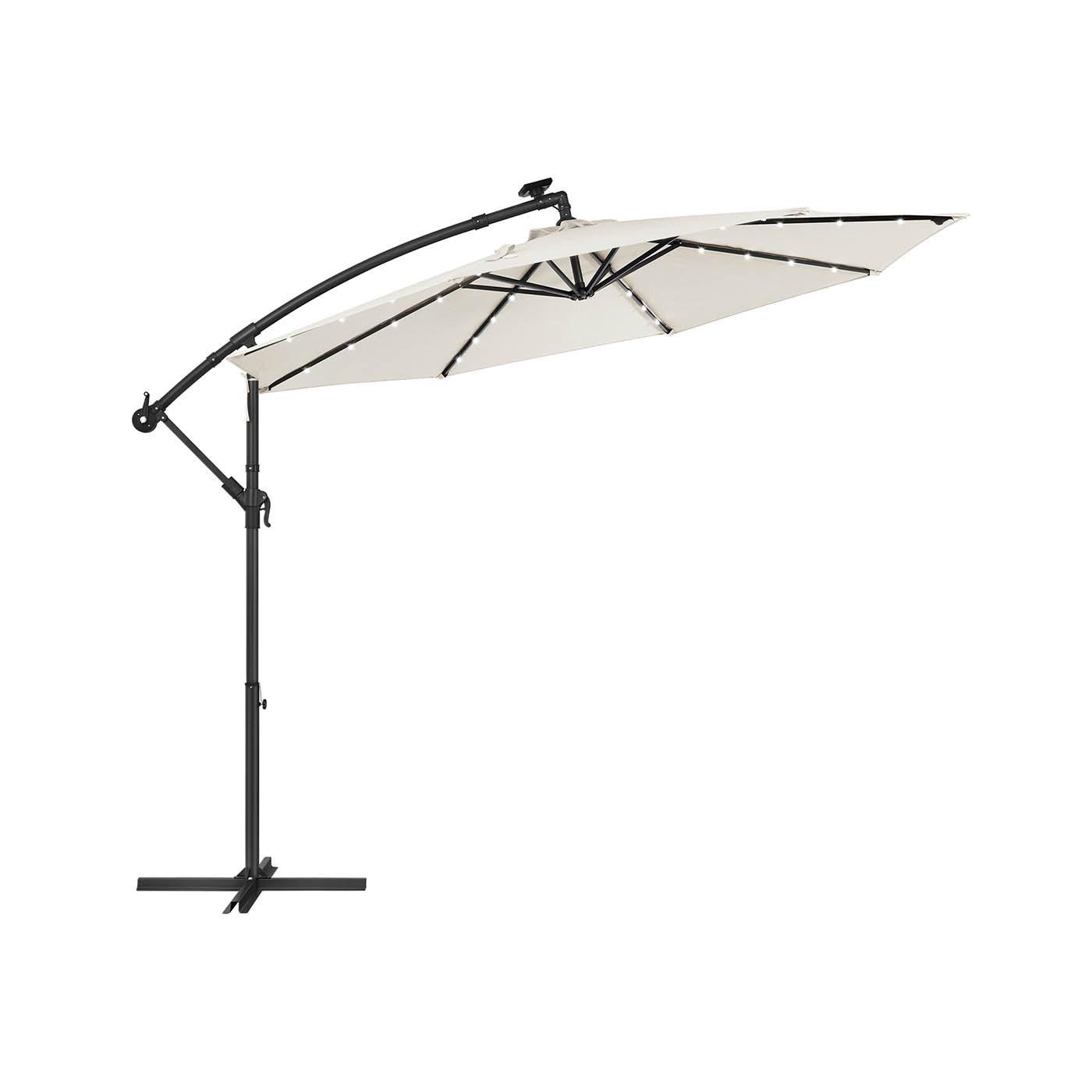 Parasol på solenergi med LED-belysningsmodern design