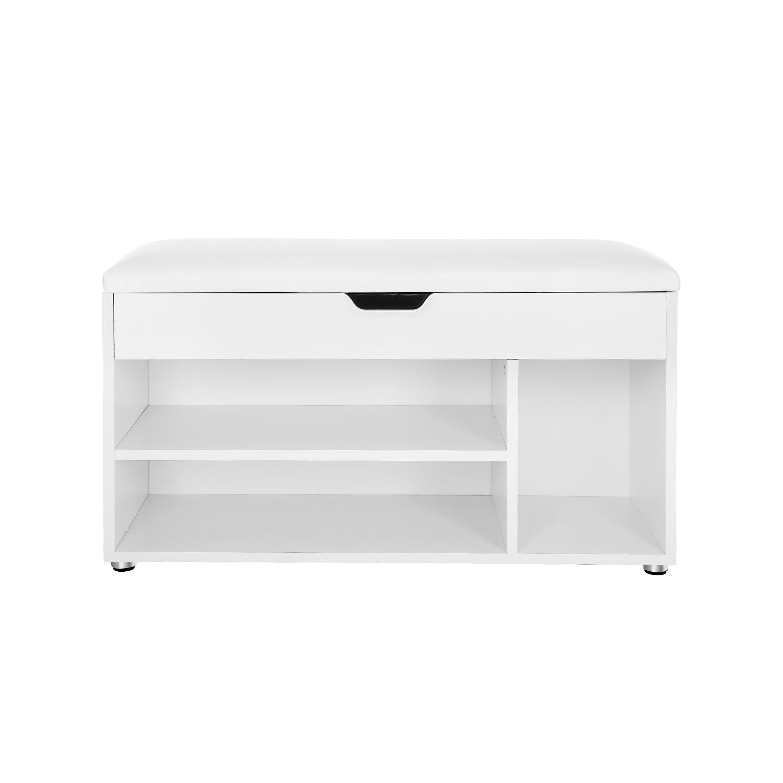 Shoe Bank - med sittdynor - 3 fack - vitt