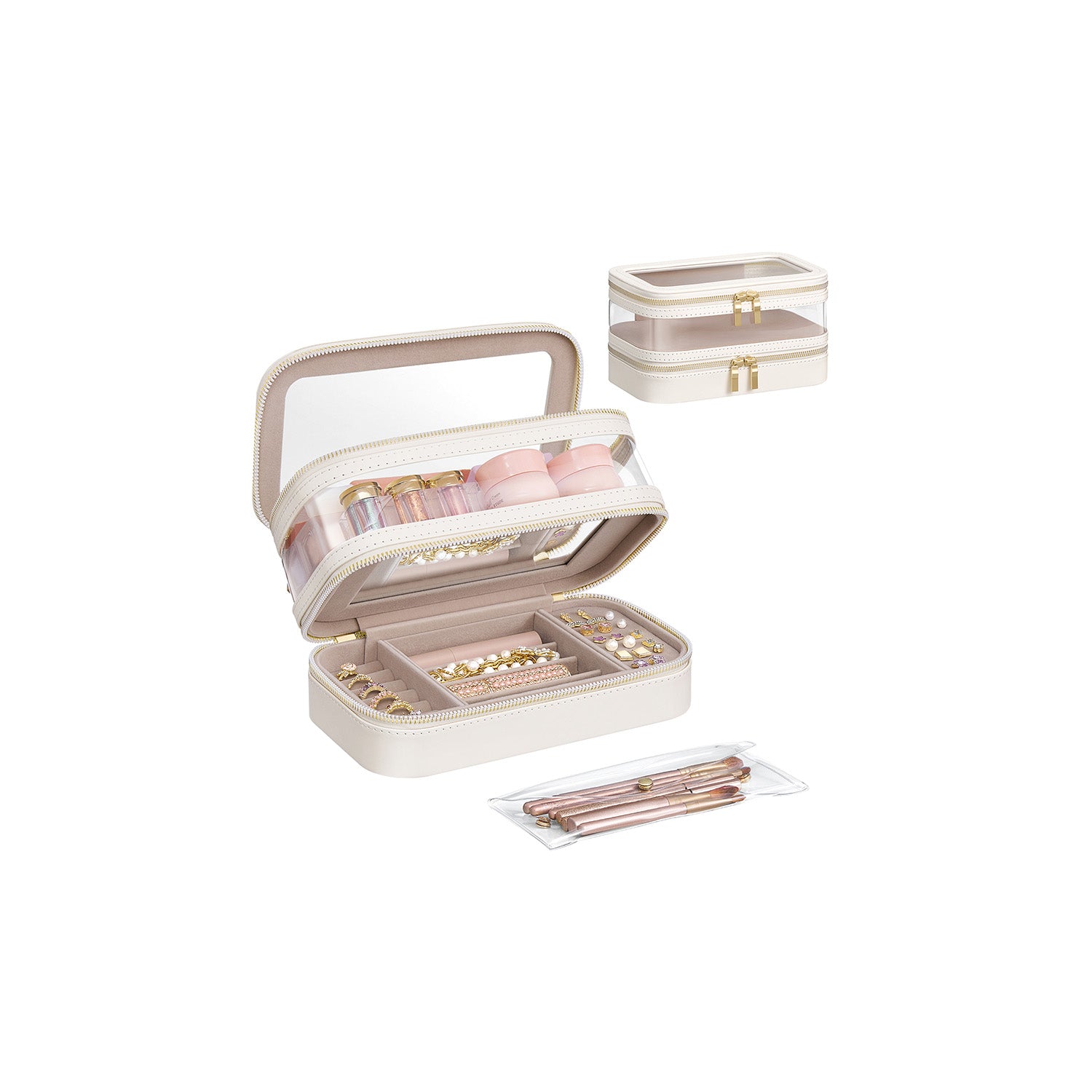 Make-up väska med smyckesboxen Wolk White