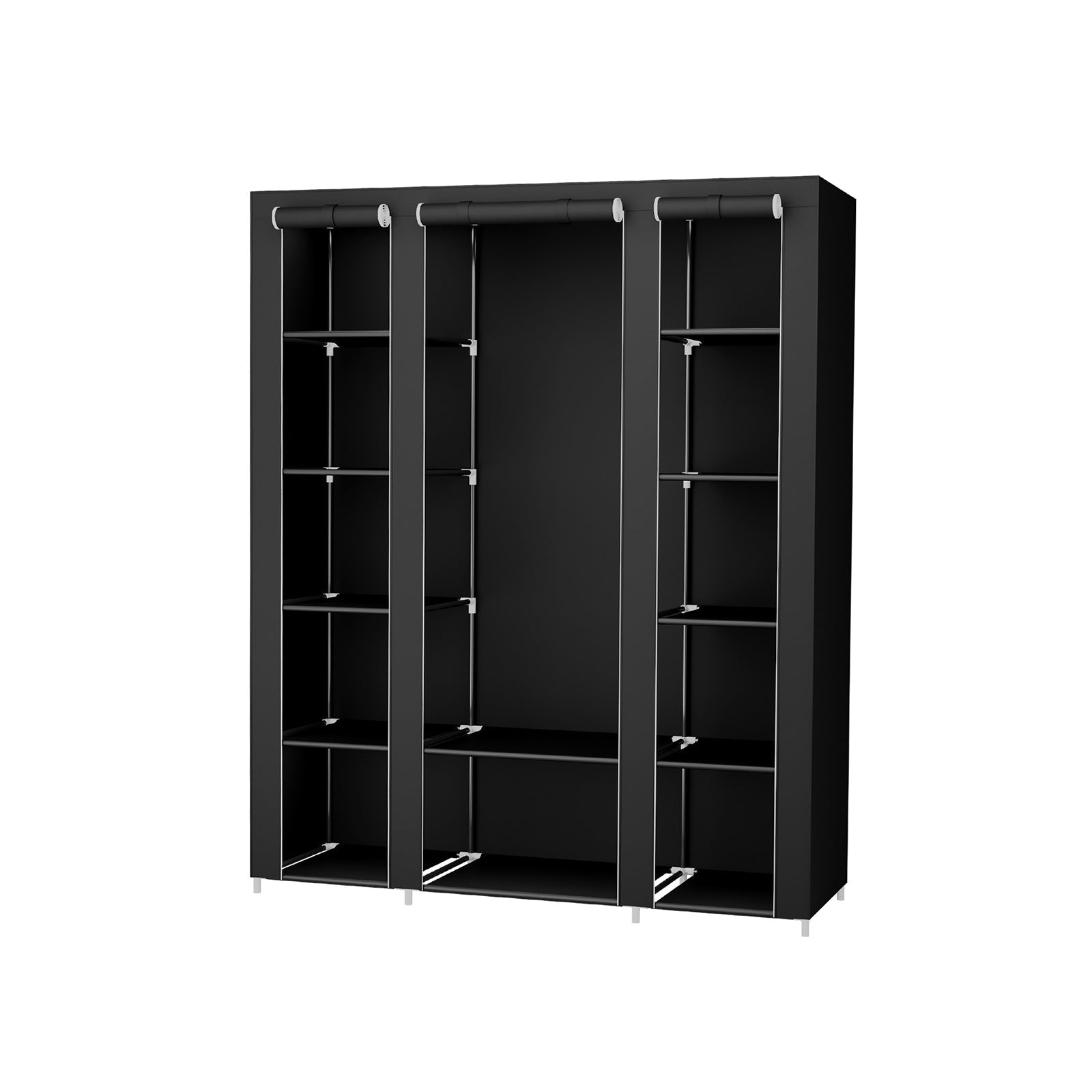 Garderob - tyggarderob - 175 x 150 cm - svart