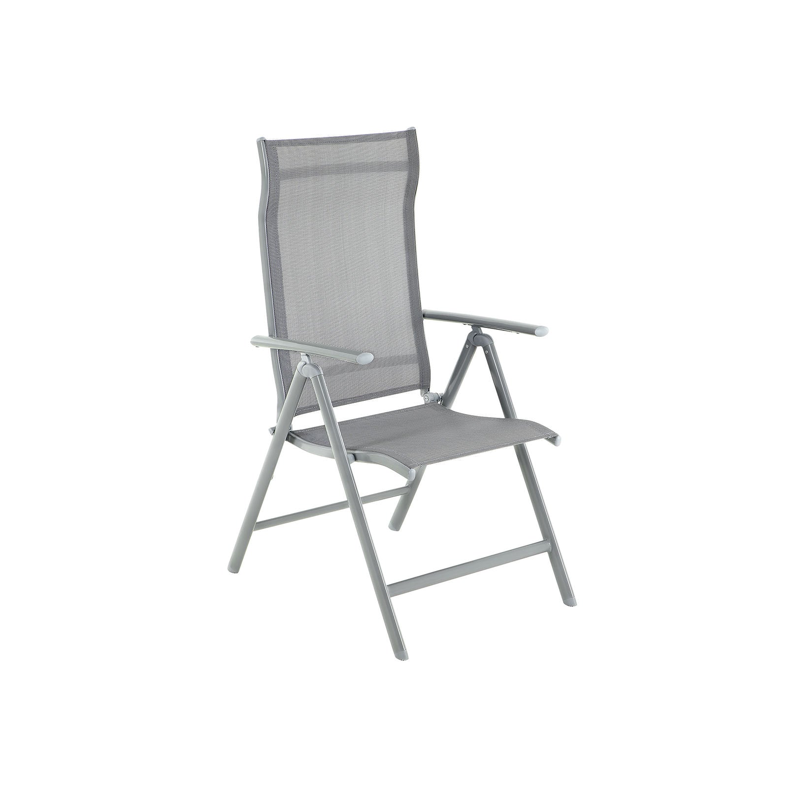 Garden Chair - Folding Chair - Aluminium Frame - Upp till 150 kg lastkapacitet - Grå