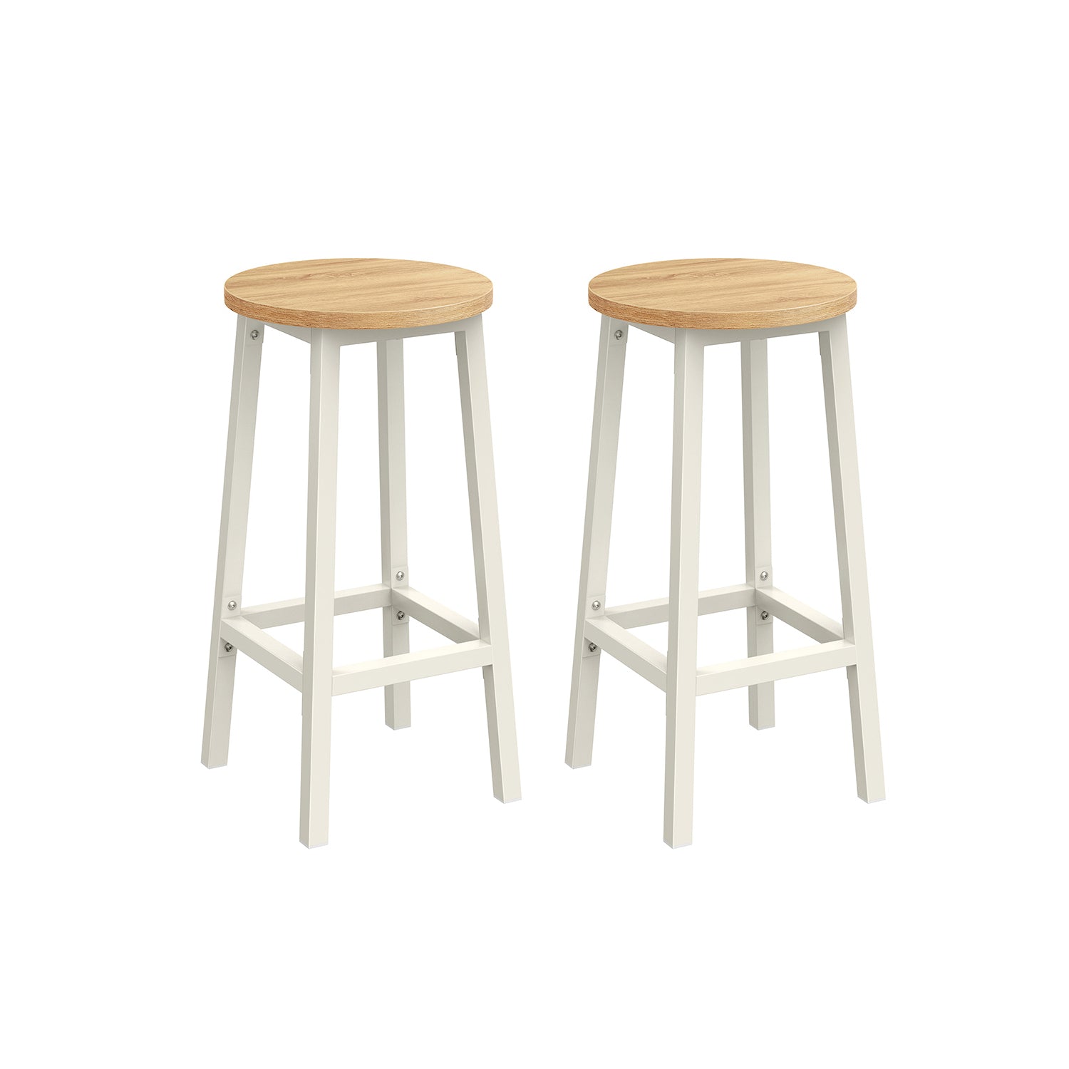 Barstolar - Uppsättning av 2 - Ebony Black - Oak Beige - White