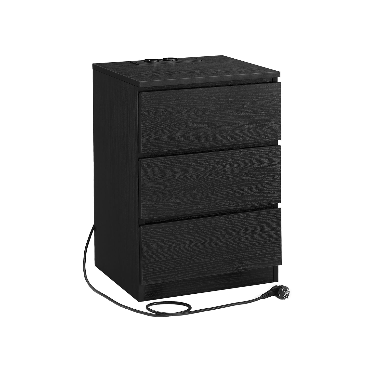 Sidobord - med 3 lådor - Modern - Ebony Black