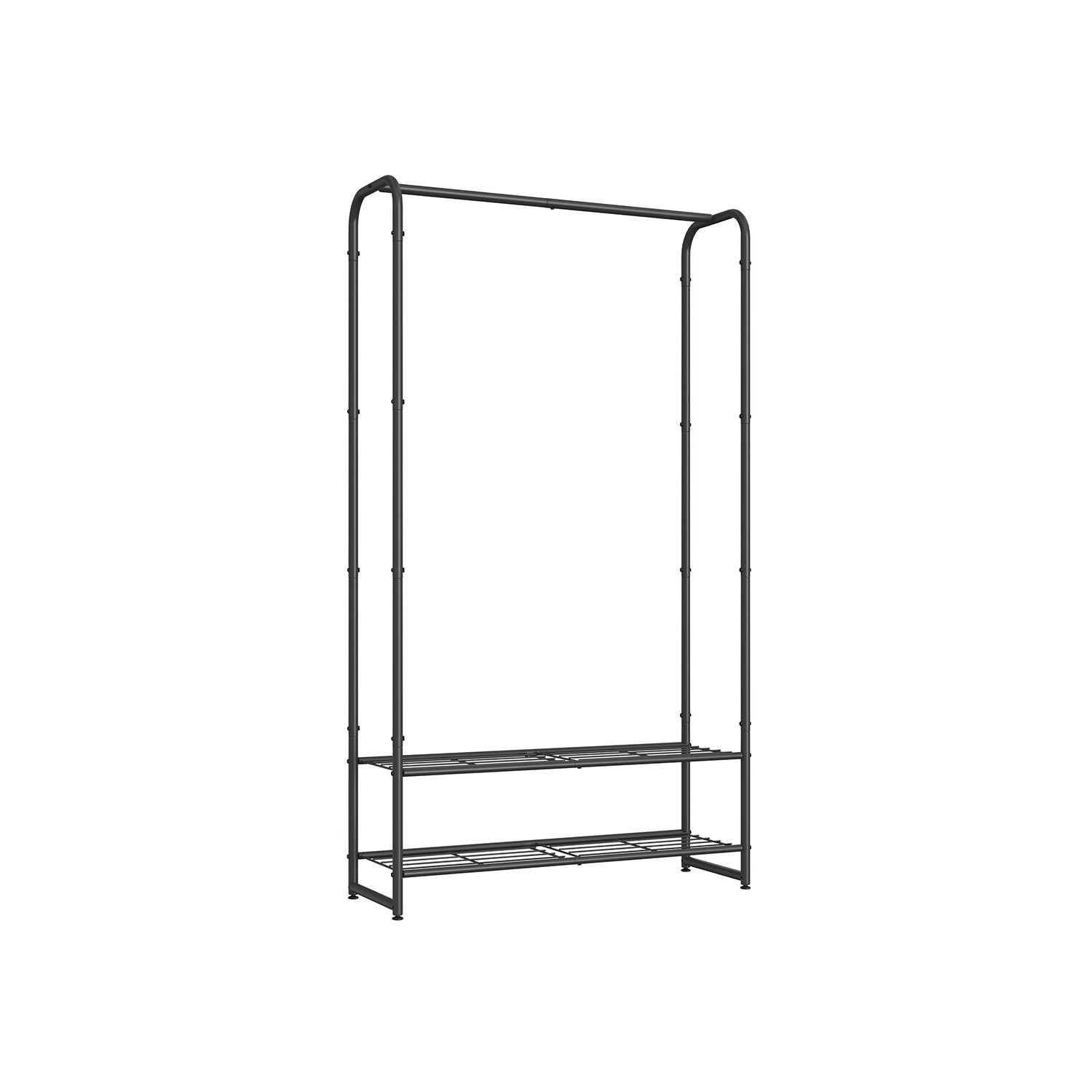 Klädstativ med hyllor - 29 x 73 x 158,4 cm - Matt Black - Compact