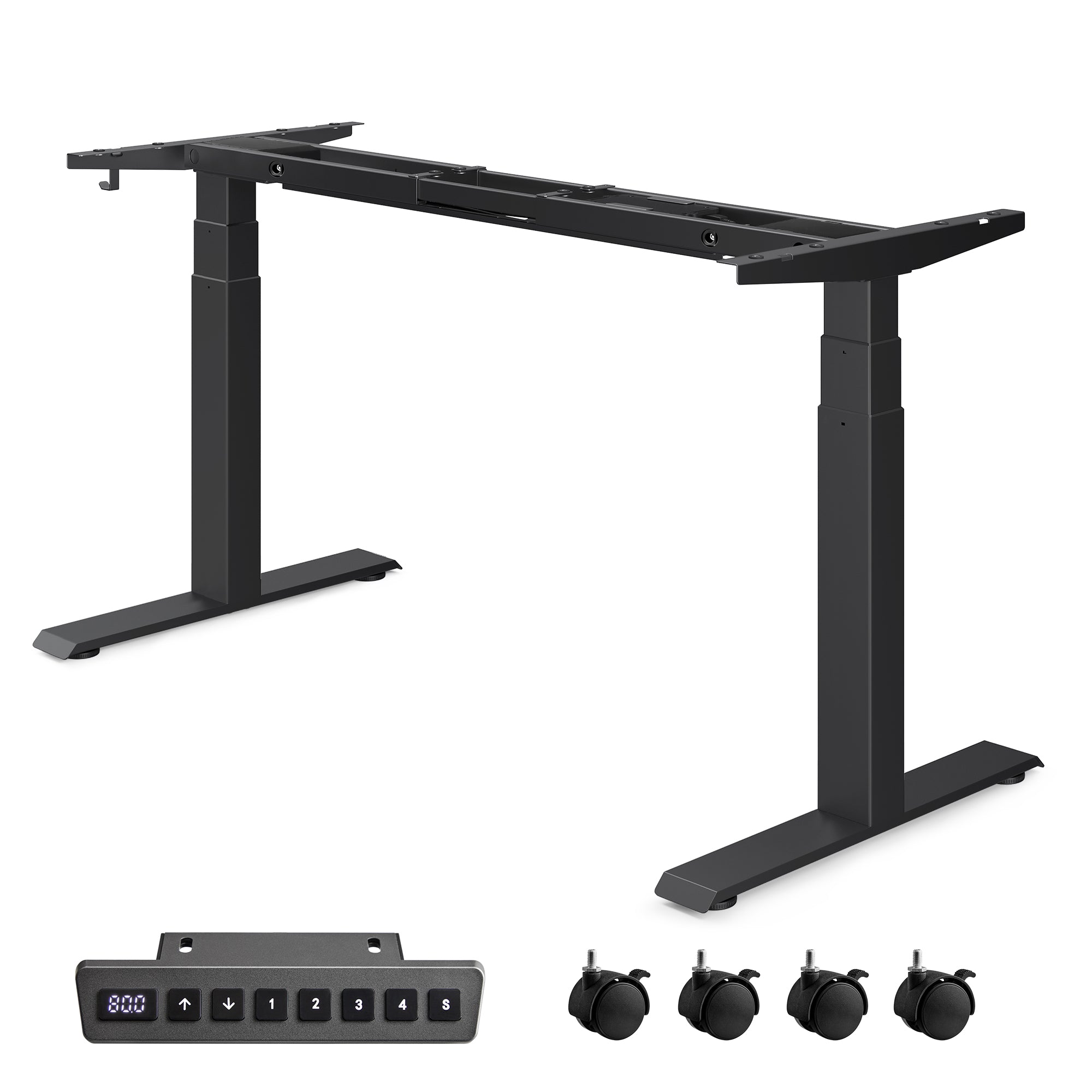 Höjd -justerbar skrivbord - med minnesfunktion - med hjul