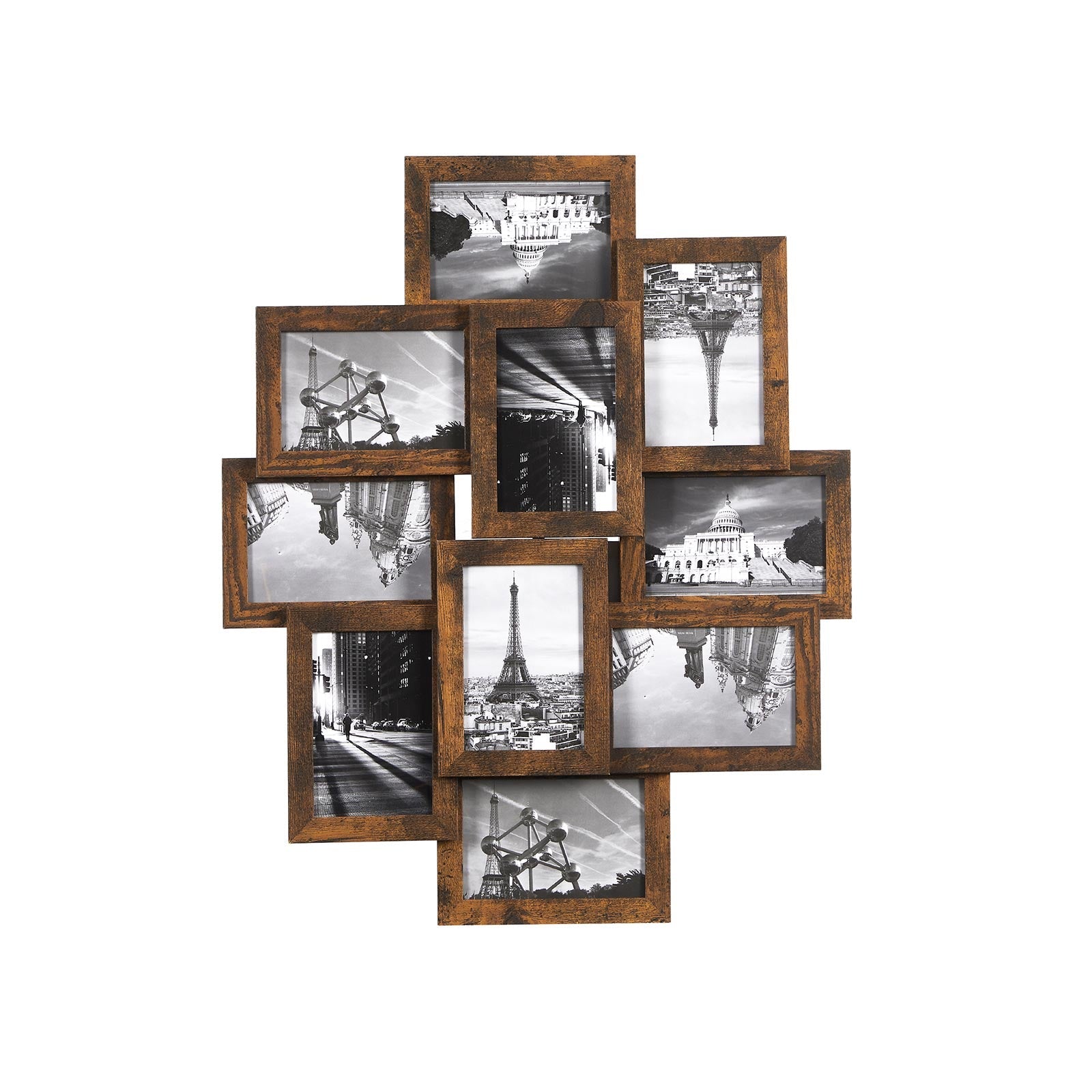 Fotorram - Collage - för 10 foton - Vintage Brown