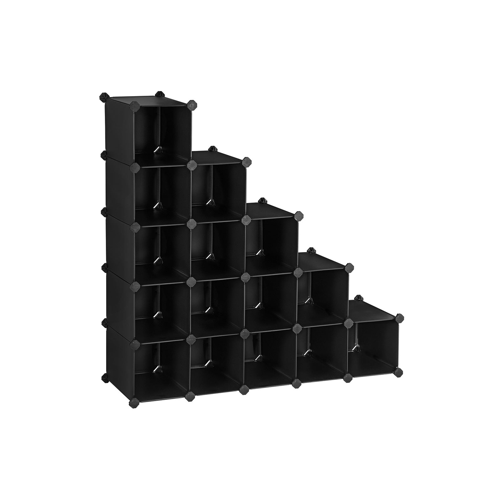 Shoe Rack - Cube Cabinet System - 15 Fack - Plast - Svart