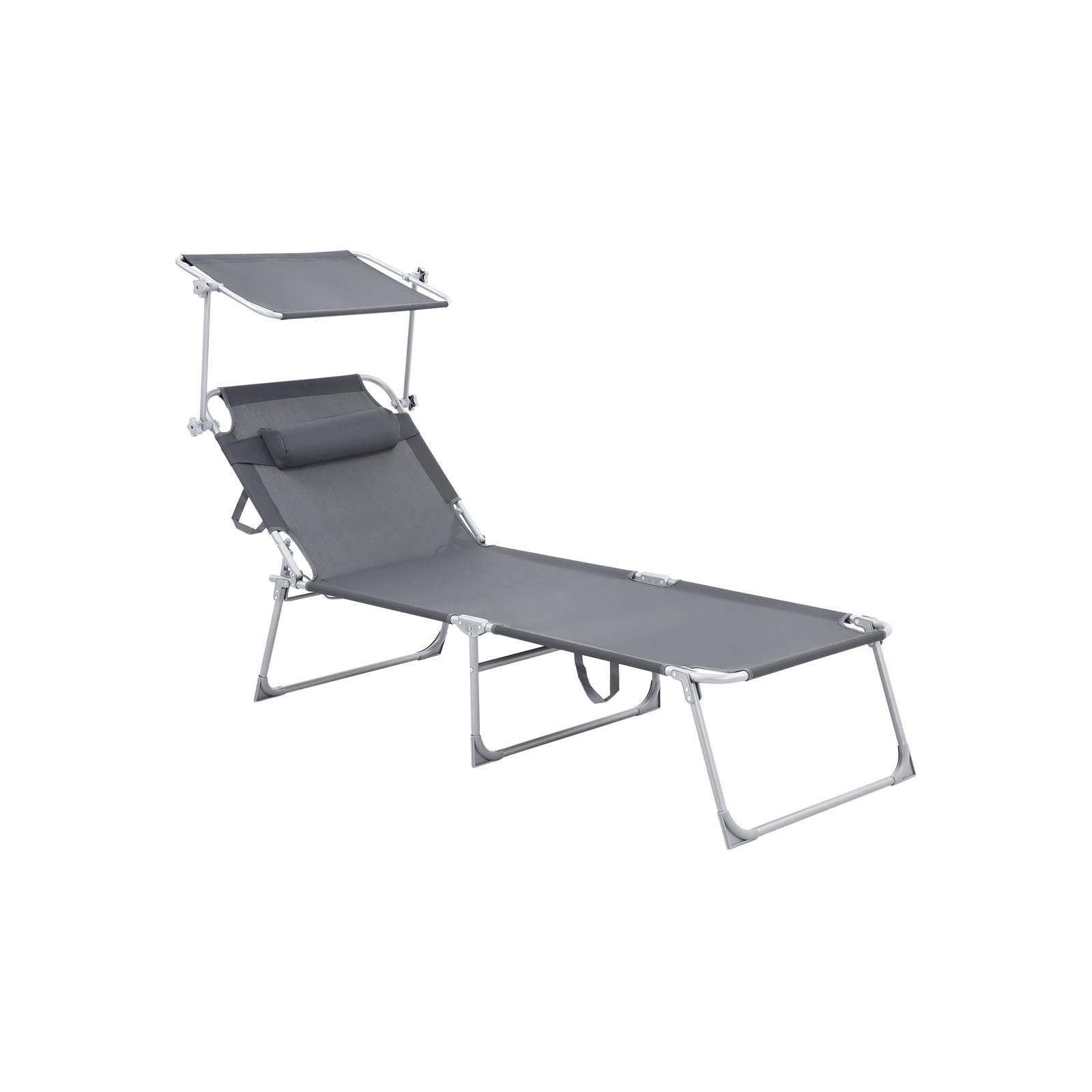 SUNTER - Lounge Bed - Lounger - With Sun Besök - Läggkapacitet på upp till 250 kg - Grå