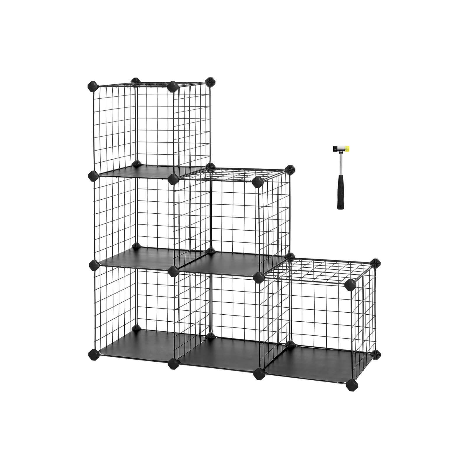 Kub skåp - garderob med 6 kuber - 63 x 31 x 93 cm - svart
