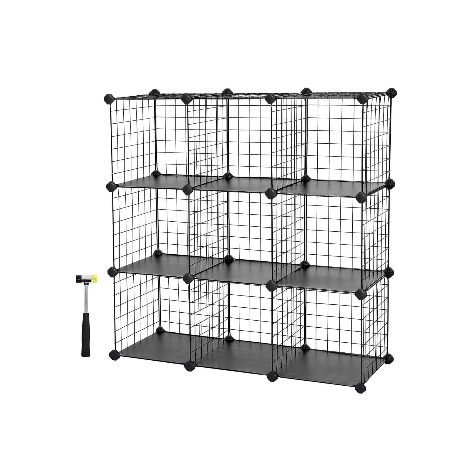 Kubskåp - Wire Mesh Plank System - förvaringsskåp - 9 fack - svart