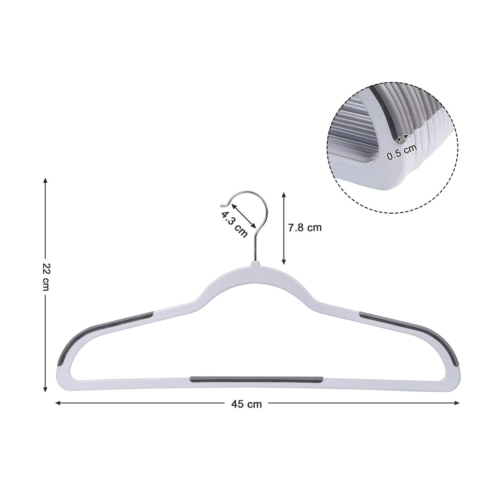 Klädhängare - plastkläderhängare - uppsättning av 30 - svart