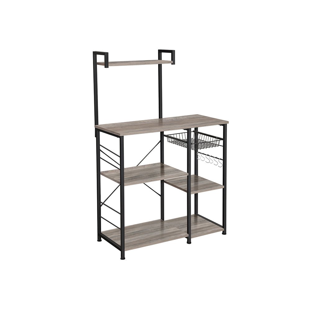 Kökskåp - Bakery Rack - Mikrovågshylla med örtställ - Vintage Gray/Black