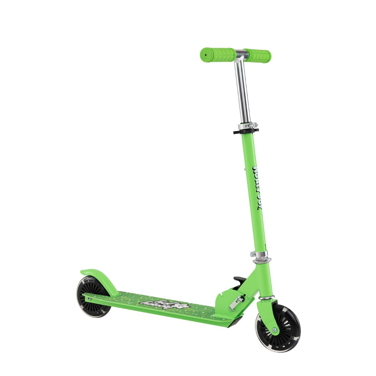 Barnscooter – med LED hjul och hopfällbart styre, höjdjusterbar sparkcykel – Grön