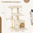 Kattställning – Liten Kattträd med Kattgrotta och mjuk Sittplats – 85 cm – Beige