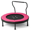 Barntrampolin – Fitness Inomhus med avtagbart handtag Minitrampolin upp till belastning – 100 kg Ø 102 cm – Rosa