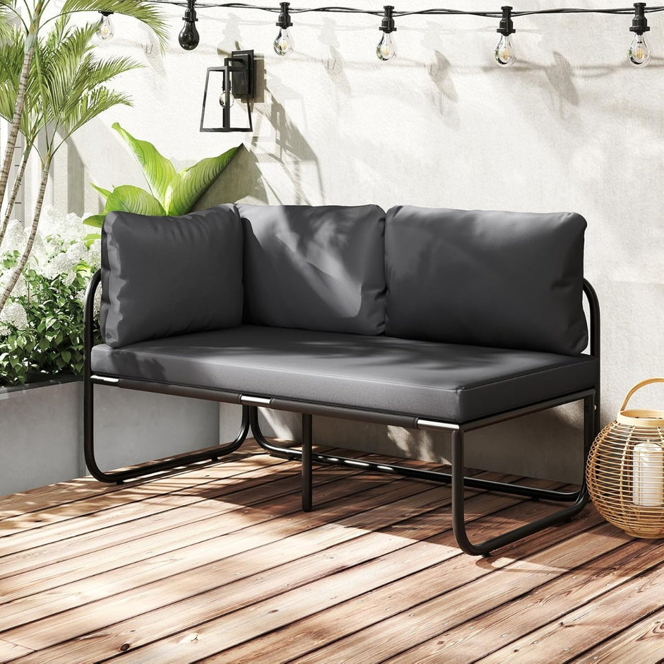 Trädgård – Lounge Soffa Möbler Utomhus med Kuddar sits – 2 – Grå