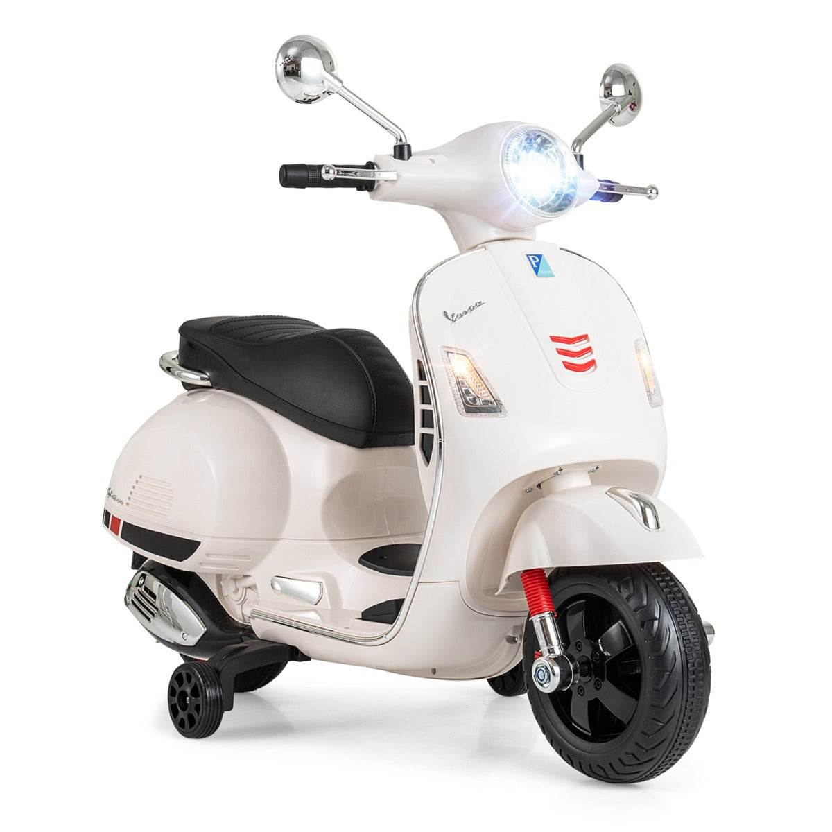 VESPA – Barn Motorcykel med LED Strålkastare och Tut Elektro Elektrisk Fordon – Vit