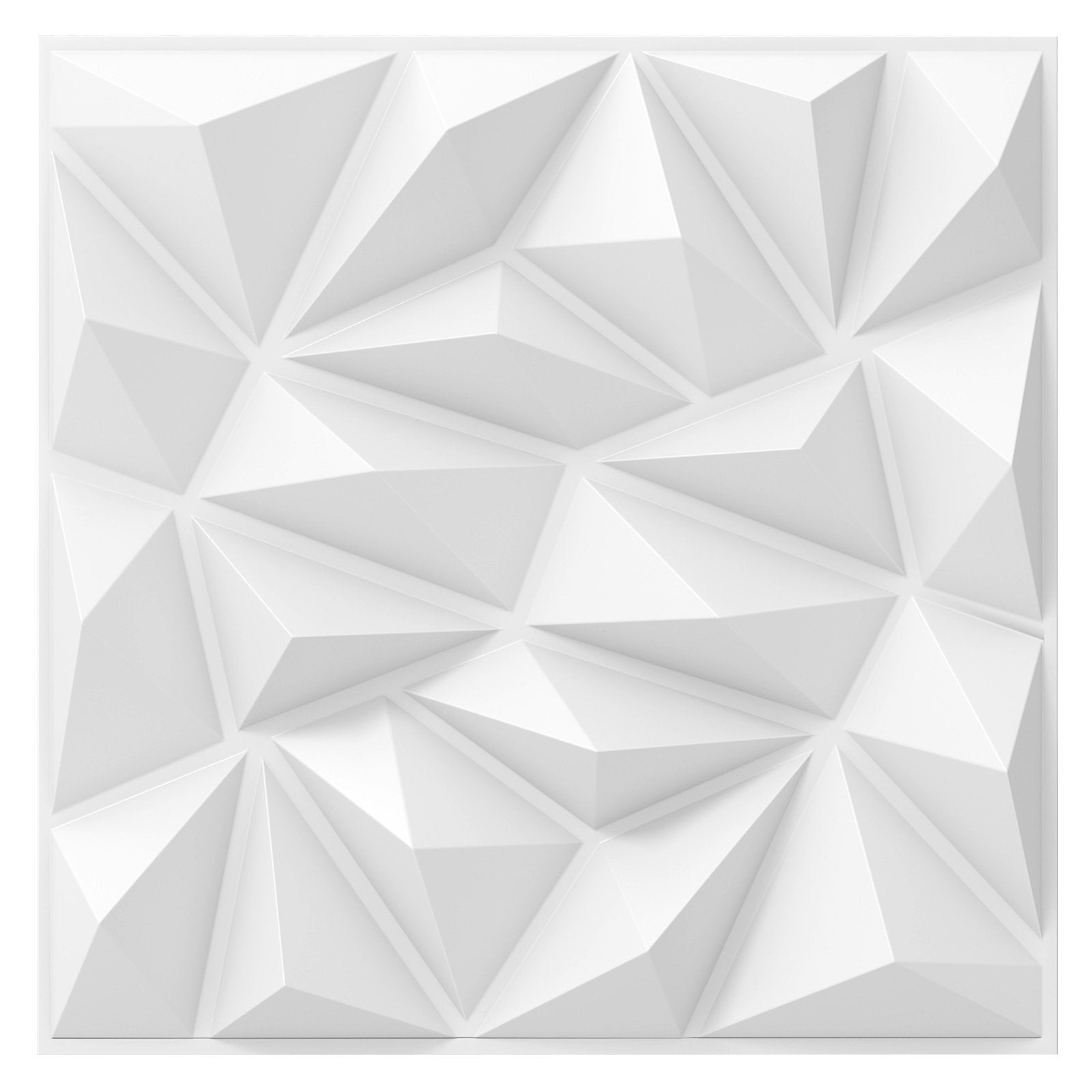 stycken – 3D väggpaneler diamant väggbeklädnad väggdekoration 10m² – 40 50 x 50 cm – Vit