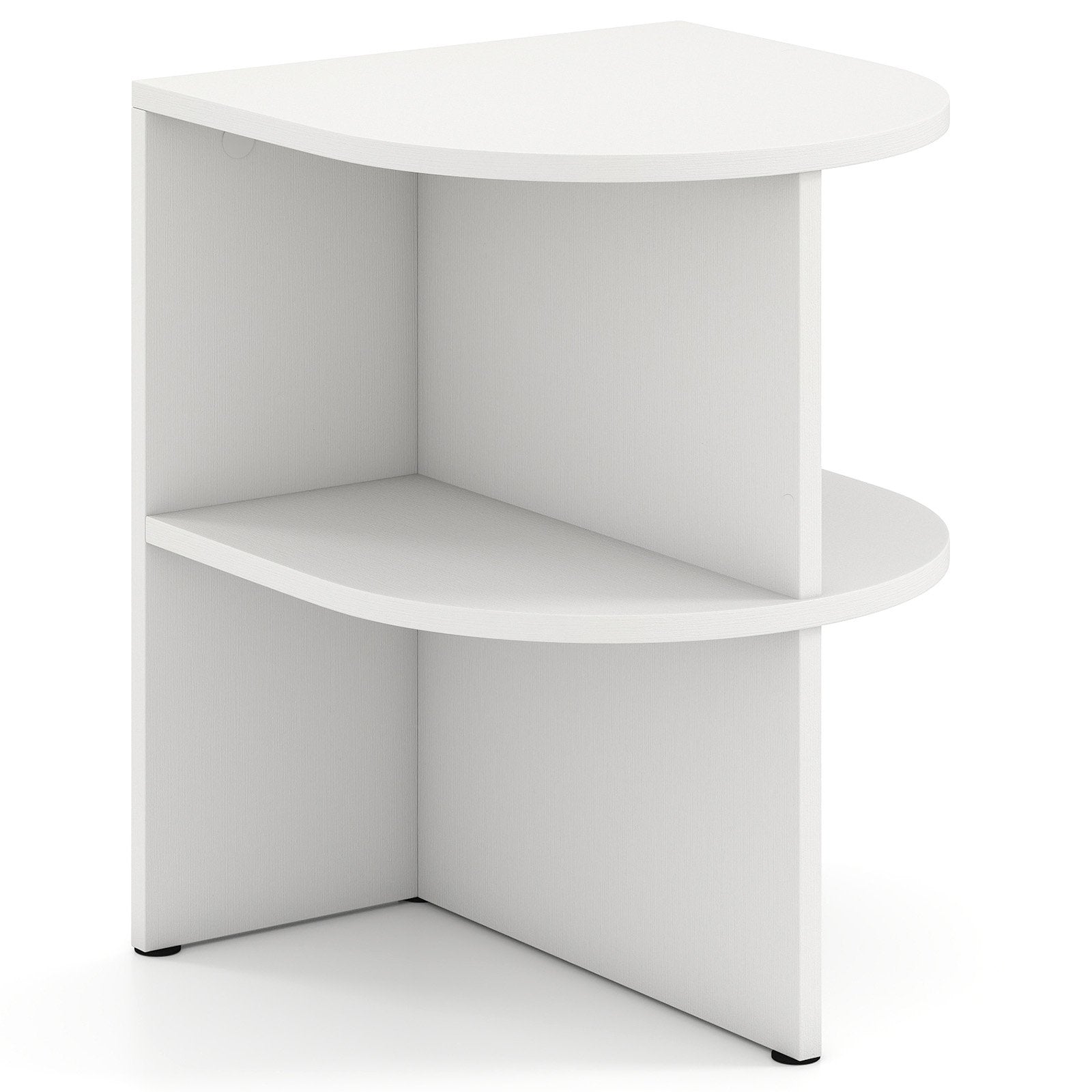 Halvrund – sidobord med öppna hyllor nattduksbord soffbord kaffebord vitt – Vit