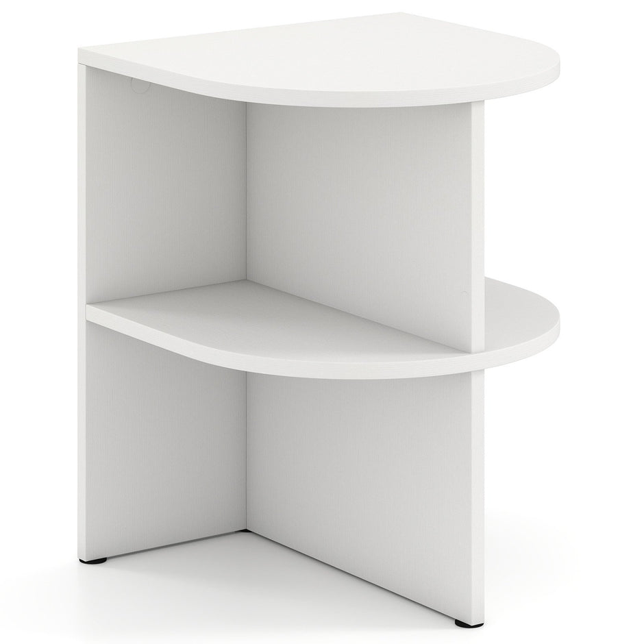 Halvrund – sidobord med öppna hyllor nattduksbord soffbord kaffebord vitt – Vit