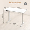 Höjjusterbart – Skrivbord med Krok Elektriskt – 120 x 60 cm – Vit