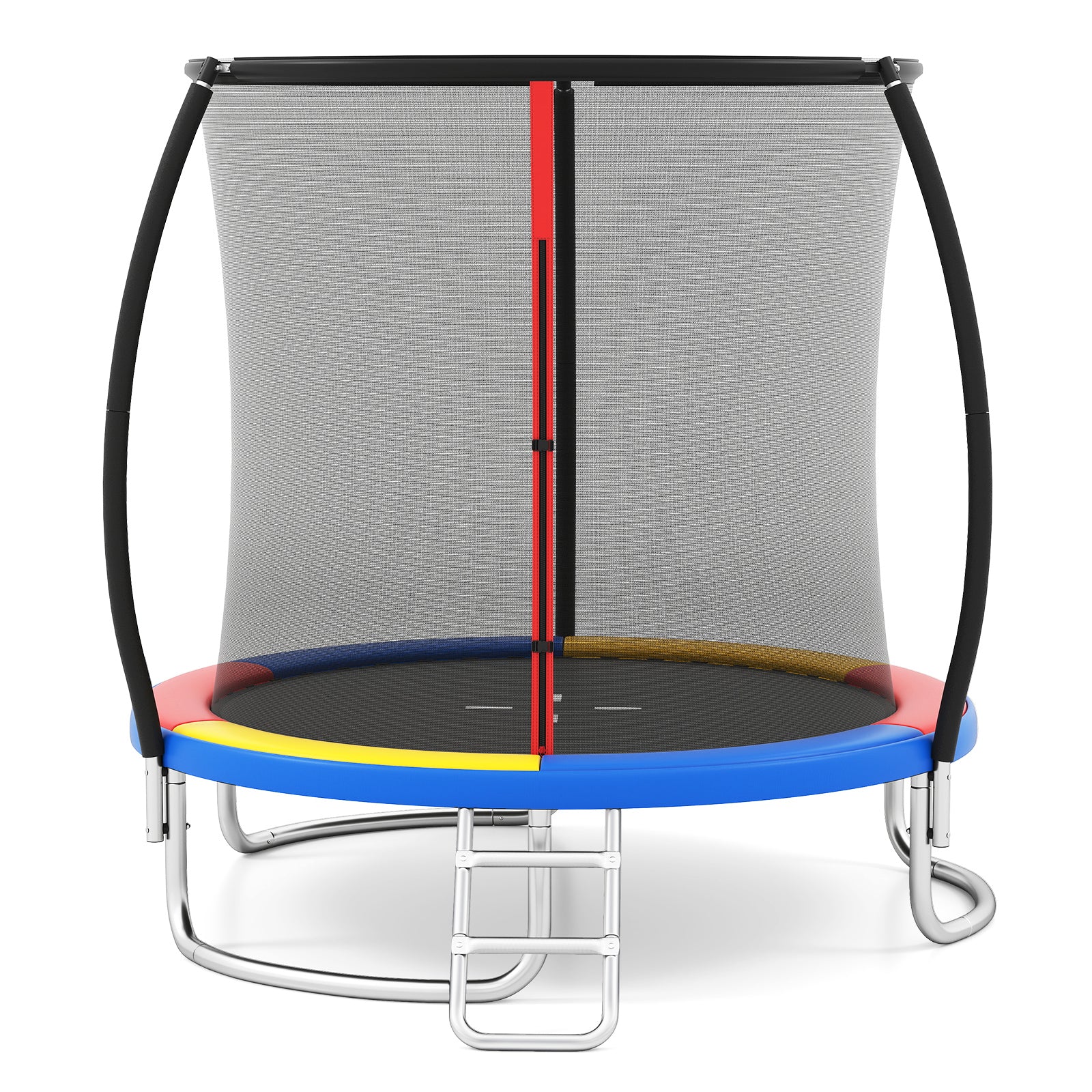 Trampolin – med stege och säkerhetsnät Rundt – Ø 244 cm – Orange