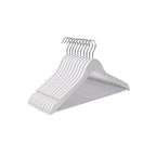 Träkläderhängare - uppsättning av 10 - fast trä - vitt