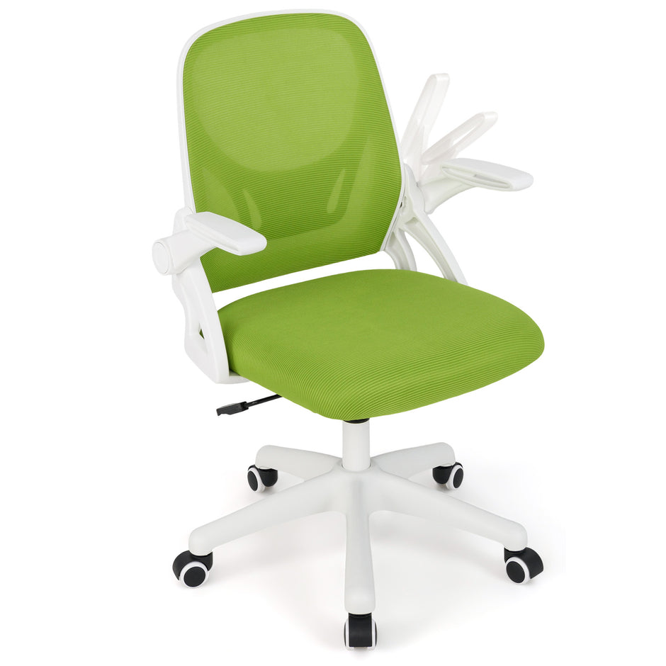 Ergonomisk – kontorsstol med fällbara armstöd och gungfunktion skrivbordsstol – Grön