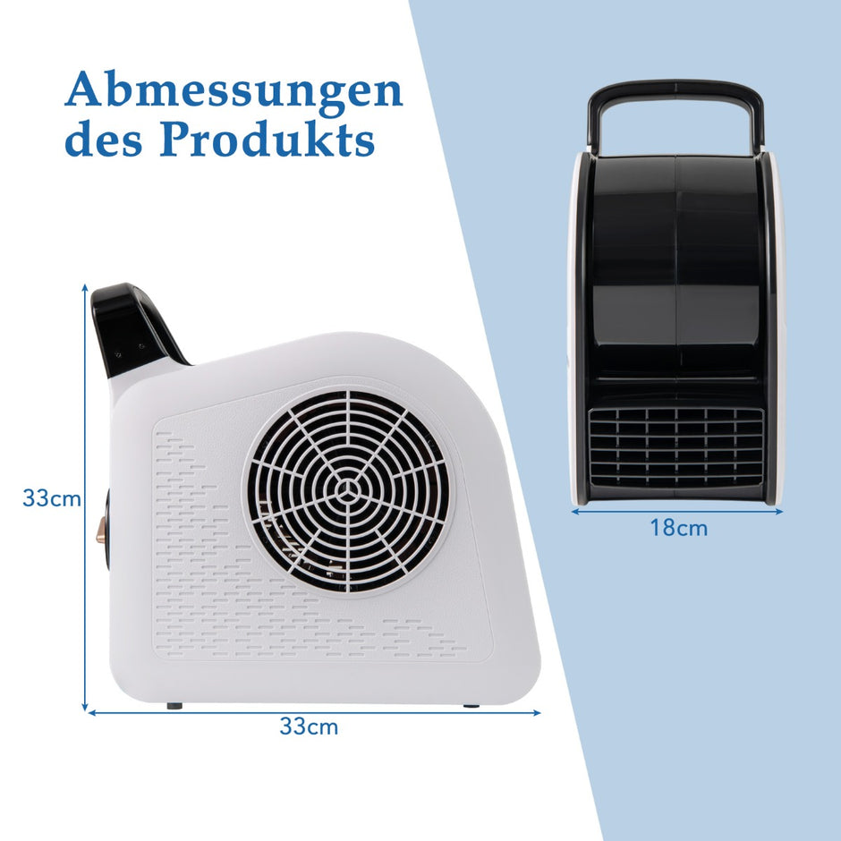 Bottens – blåsmaskin 130W hastigheter och 185° svängbart huvud för torkning ventilation – 3 – Svart och vit