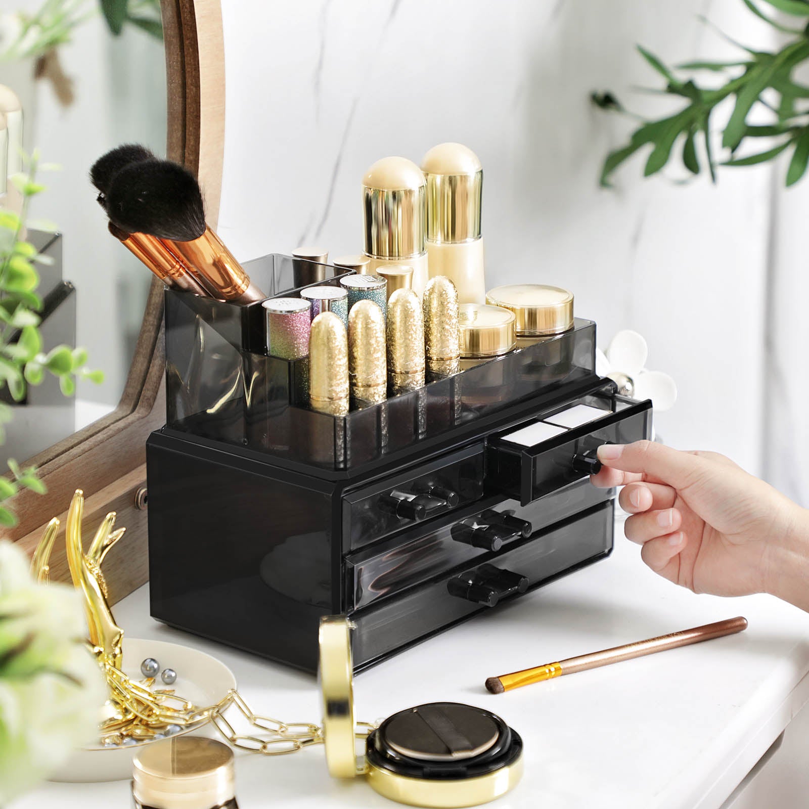 Make-Up Organizer-4 Drawers-Black