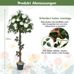 Rosenbaum – med vita rosor konstträd blommor konstgjort blomträd – 120 cm – Vit