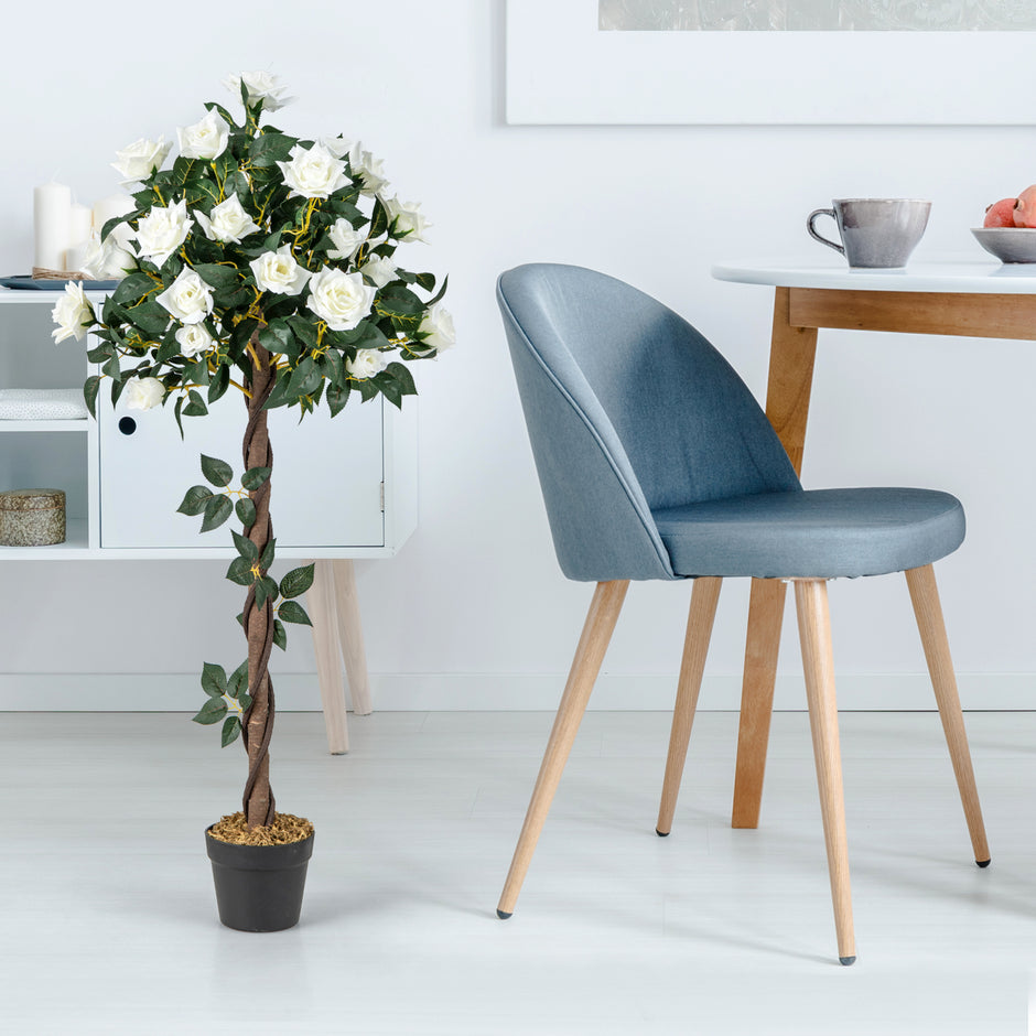 Rosenbaum – med vita rosor konstträd blommor konstgjort blomträd – 120 cm – Vit
