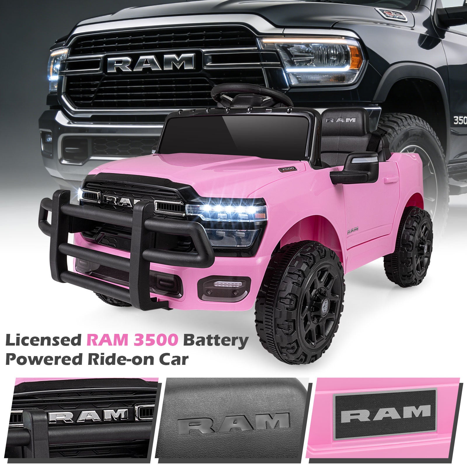 12V – barnelbil RAM med två 25W motorer för från år, hastighet km/h – 3500 3 3,1-5