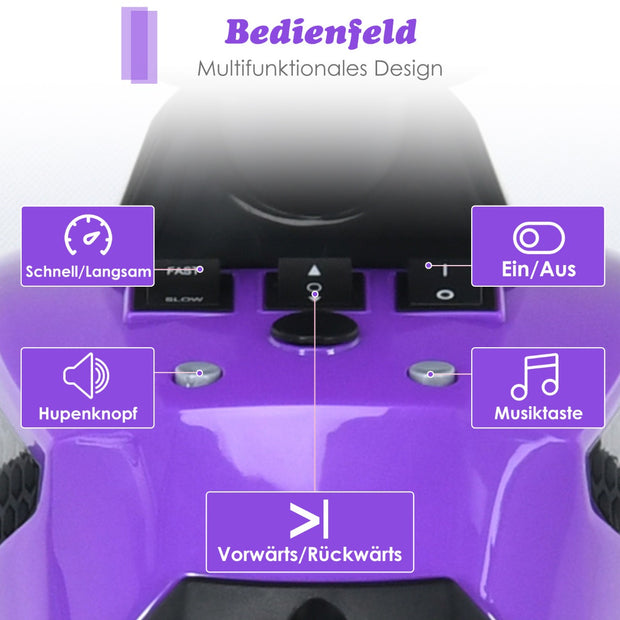 12V – Electric Kids Quad med musikhorn och LED strålkastare – Lila