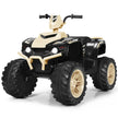 12V – elektrisk barnquad med strålkastare Mini musik och tuta Barnbil – Gul