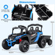 12V – barn traktor med avtagbar släpvagn och föräldra fjärrkontroll Elektrisk UTV – Blå
