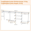 Öppen – garderob Utbyggbar DIY förvaringssystem – 122-244 cm – Vit