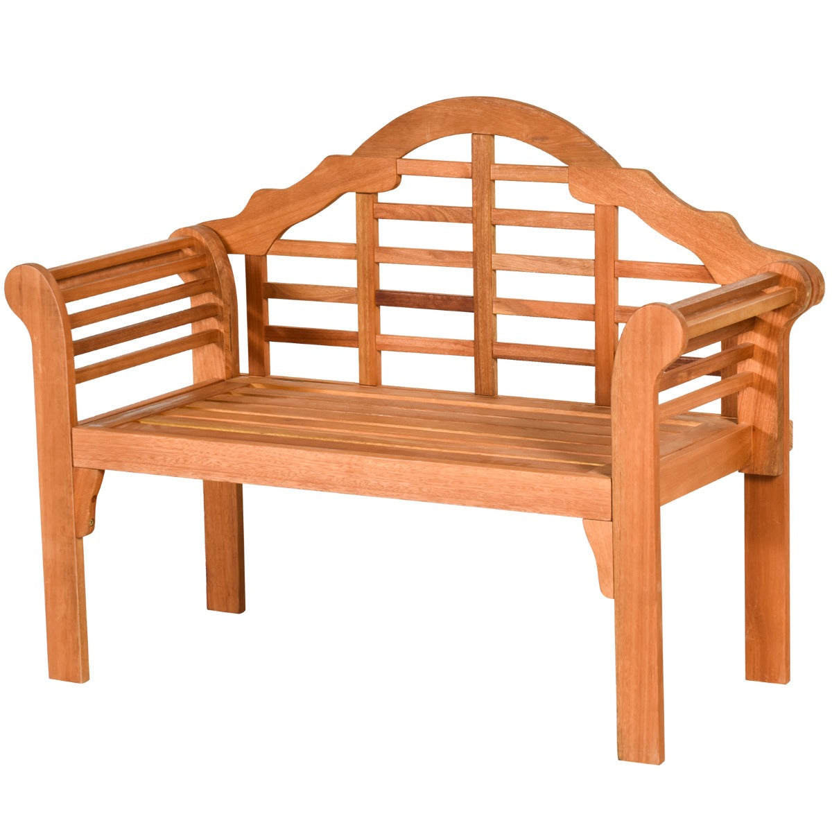 Trädgårdsbänk – hopfällbar i trä för utomhusbruk – 123 x 54 x 96 cm – Natur