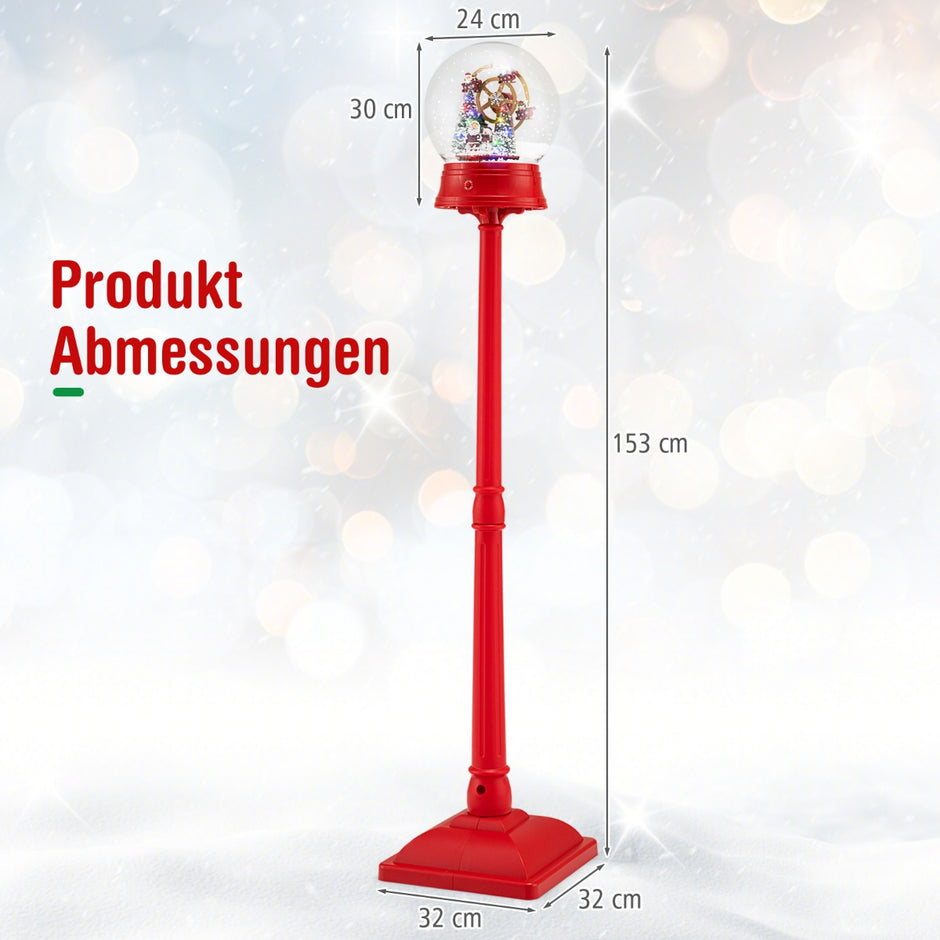Musikalisk – jullykta Snögloblykta på stativ med melodier Pariserhjul – 8 153 cm – Röd
