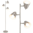 Golvlampa – med E27 glödlampor och 360° justerbara lampskärmar – 3 163 cm – Silver
