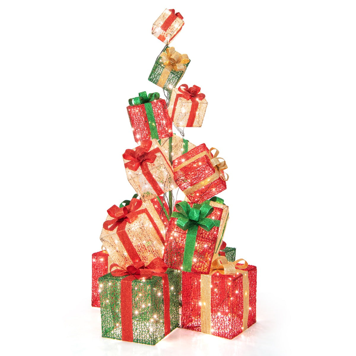 Upplyst – presentförpackning Set staplade förinställda julklappsförpackningar – 15 170 cm – Färgglad