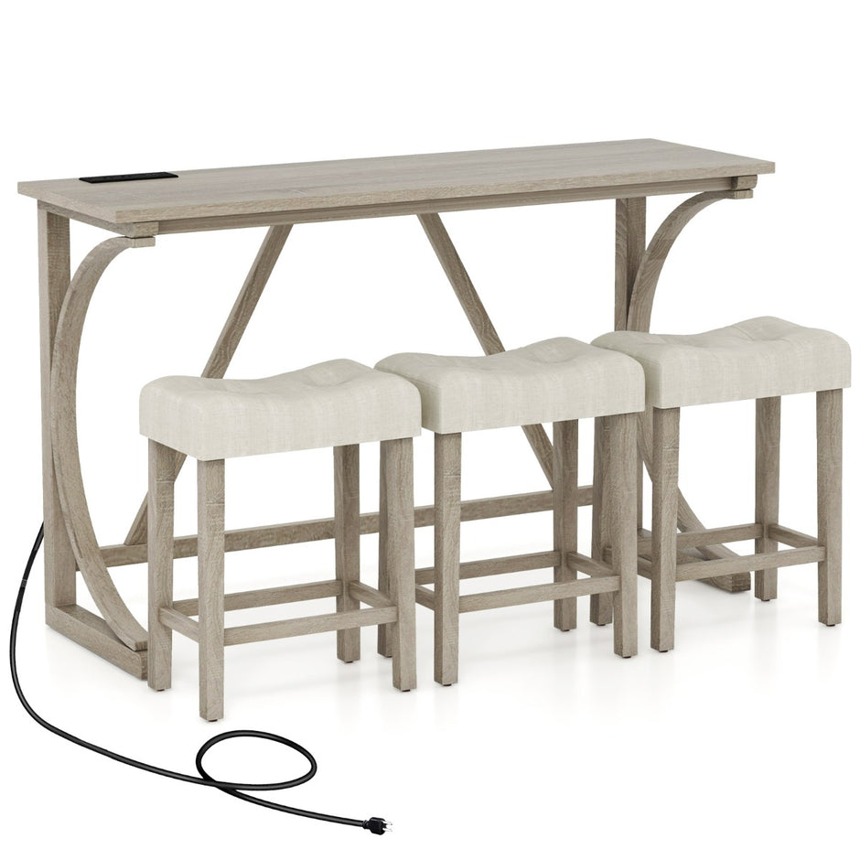 Bartabell – med barstolset uttag och USB portar för personer – 2 2 2-3 – Beige