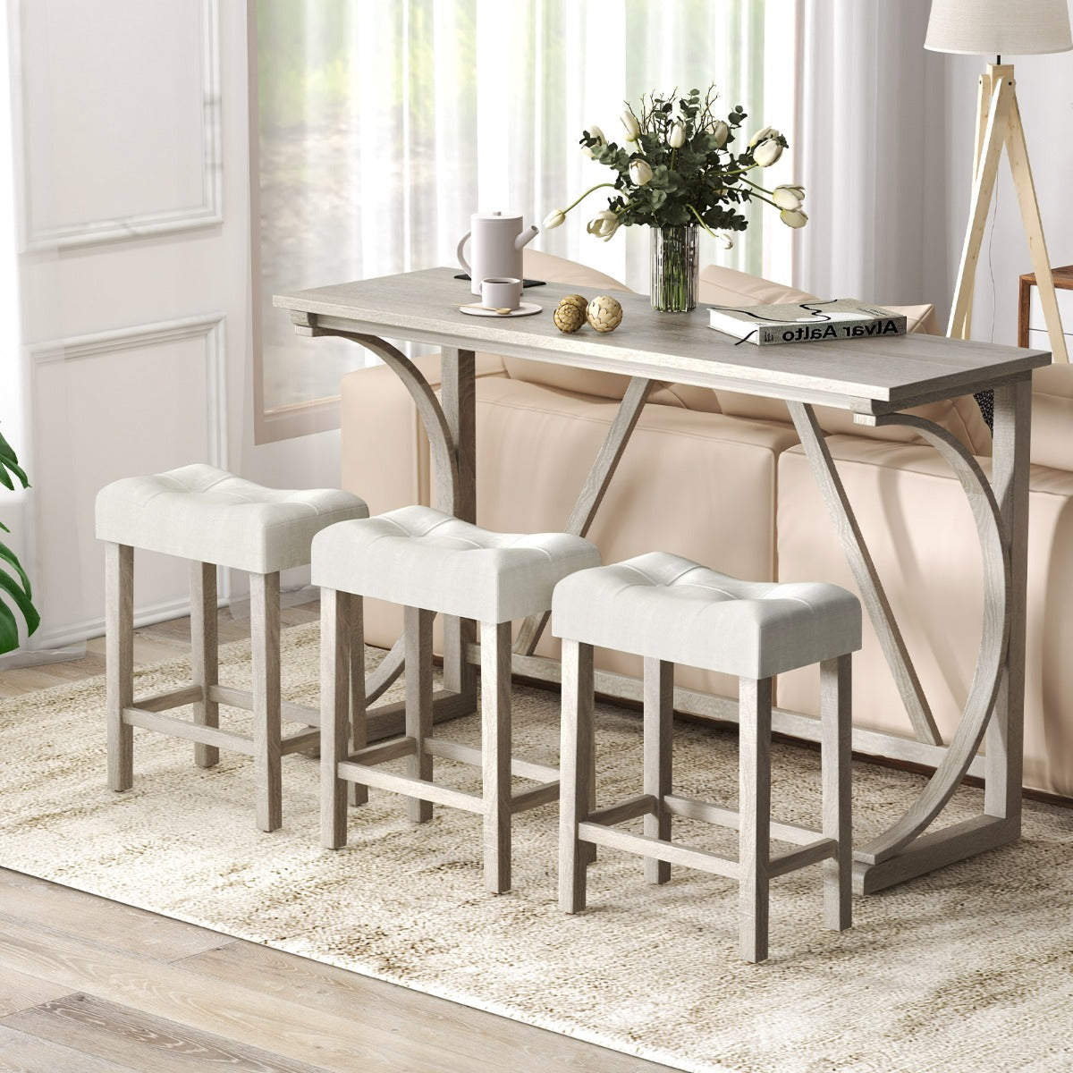 Bartabell – med barstolset uttag och USB portar för personer – 2 2 2-3 – Beige