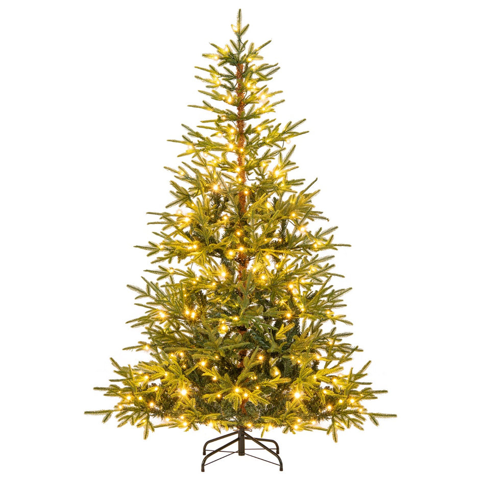Konstgjord – julgran med flerfärgade LED lampor – 250 180 cm – Grön